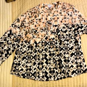 Pink grey Calvin Klein xl gently worn like new blouse with pink grey and black